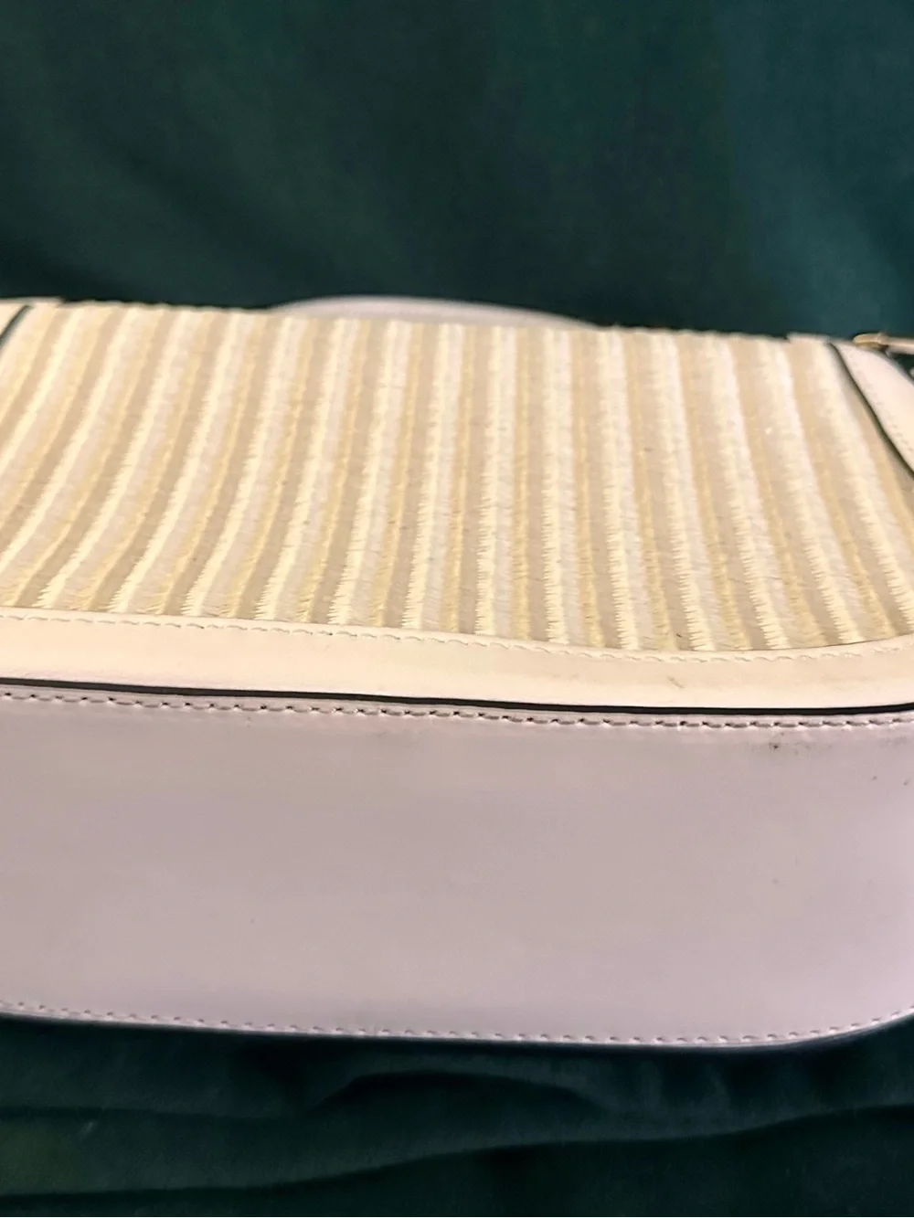 kate spade Cream Straw Top-Handle Satchel with Red Accent - Picture 5 of 10